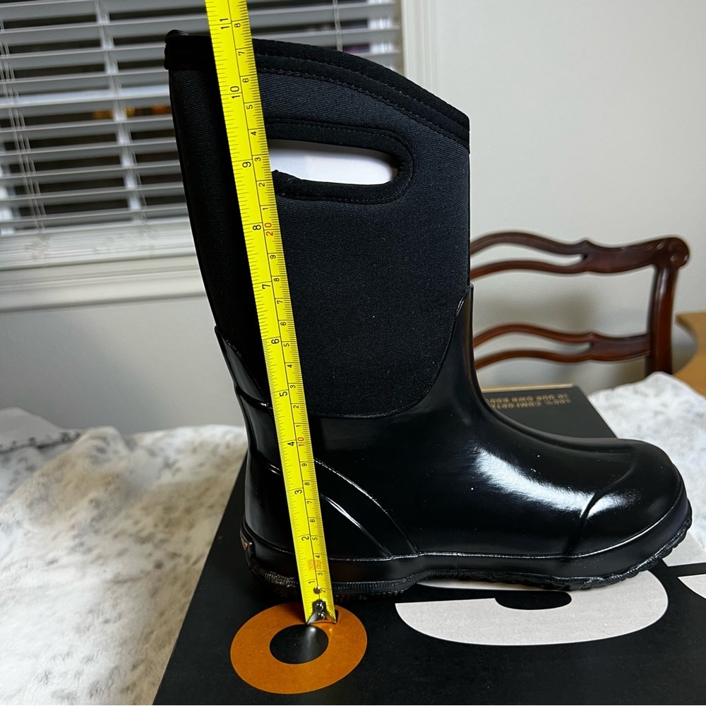 New Bogs Big Kids Black Classic High Pull On Rain Boots Wide sz 3 Y / 35 EU - Picture 6 of 12
